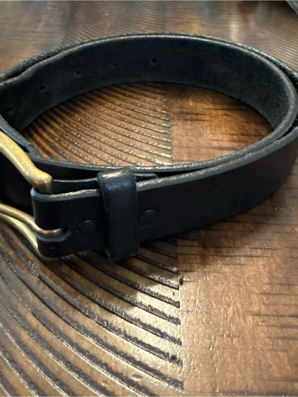 Red Wing Black Leather Belt Solid Brass Buckle Size 30 Made in USA  96542 Mens